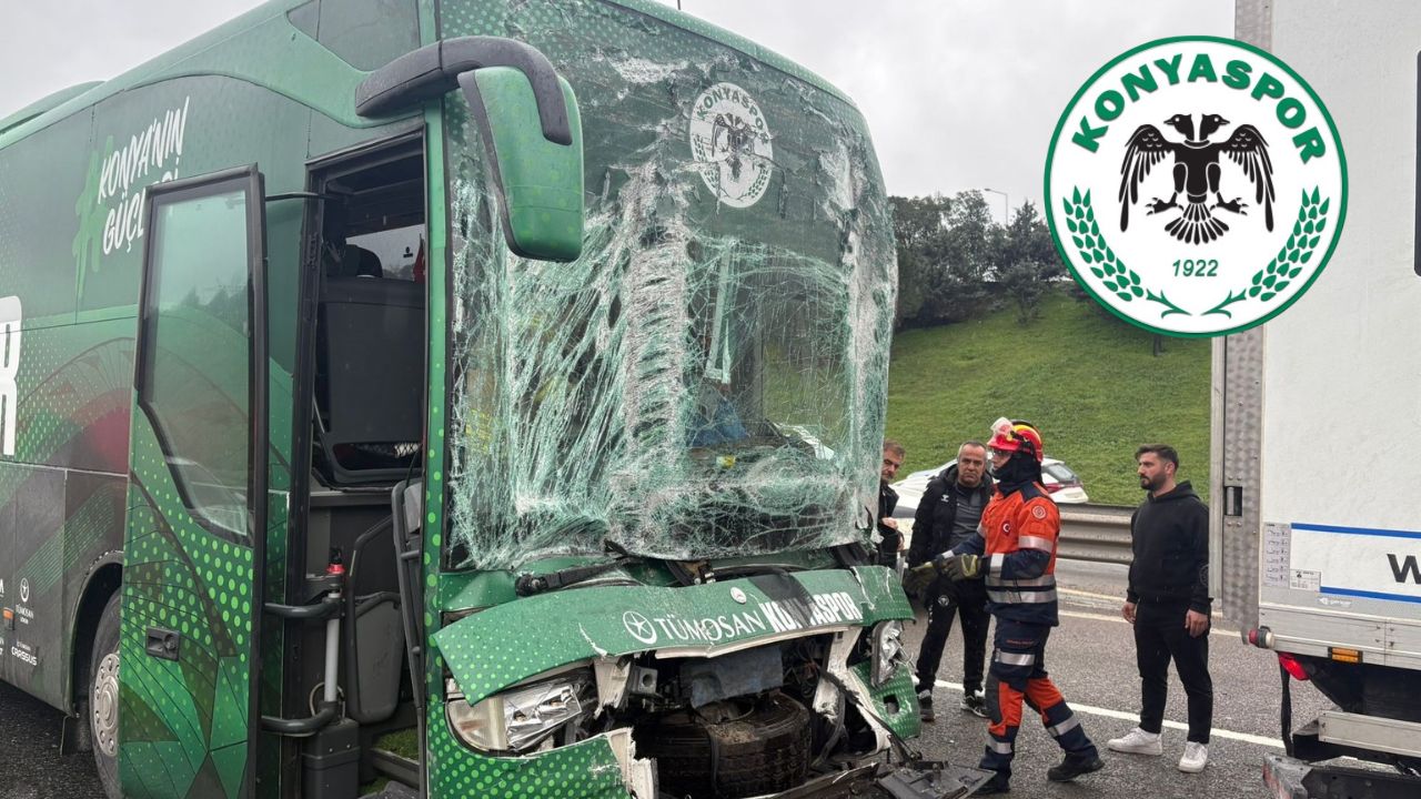 Konyaspor U19 takımını taşıyan otobüs TEM Otoyolu’nda kaza yaptı görseli
