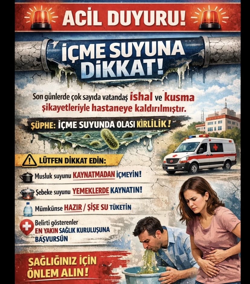 İskenderun’da İçme Suyu Kesintisi ve Boru Arızası — Zehirlenme İddiaları İnceleniyor görseli