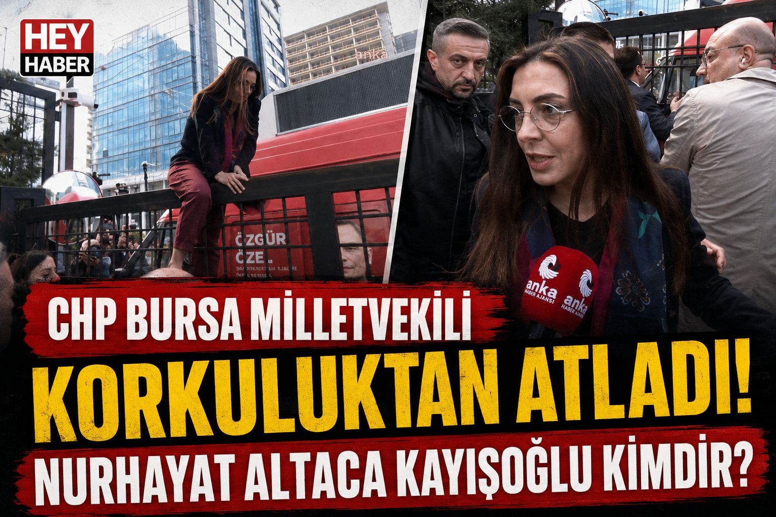 NURHAYAT ALTACA KAYIŞOĞLU KİMDİR? CHP BURSA MİLLETVEKİLİ KORKULUKTAN ATLAYARAK MERKEZ BİNASINA GİRDİ! görseli
