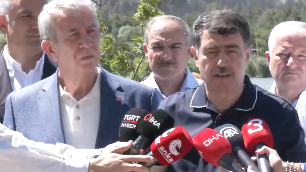 Eymir Gölü çevresindeki yangına 6 helikopter ve 4 uçakla müdahale ediliyor görseli