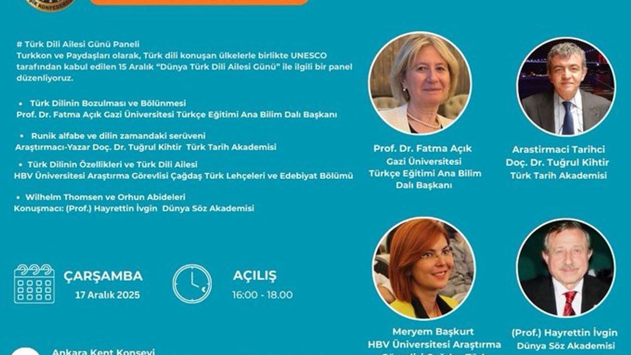 ra Kent Konseyi’nde Dünya Türk Dili Ailesi Günü paneli düzenlenecek görseli