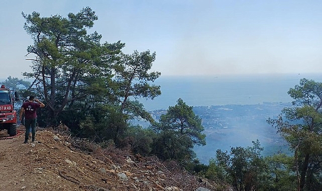 Kemer’de korkutan yangın görseli