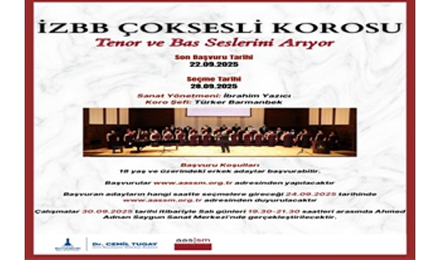 İzmir Büyükşehir Belediyesi’nden korist, tenor ve bas korist alımı görseli