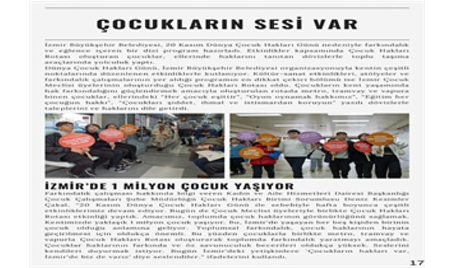 "Hep Birlikte İzmir", kasım sayısıyla genç, kadın ve çocuklarla buluştu görseli
