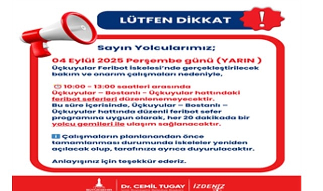 Perşembe günü feribot seferlerine üç saatlik ara görseli