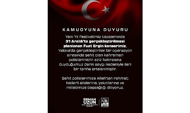 Konser Erteleme Duyurusu görseli