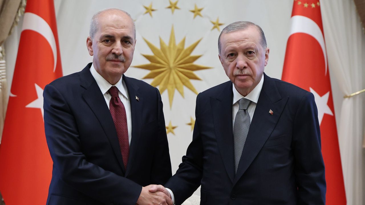 Erdoğan ve Kurtulmuş Beştepe'de bir araya geldi görseli