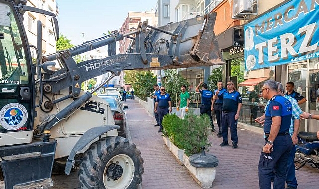Yenişehir Belediyesi kaldırım ve yol işgali denetimlerini sürdürüyor görseli