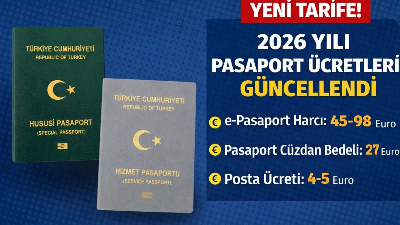 2026 Yılı Pasaport Harç, Defter ve Posta Ücretleri Açıklandı görseli