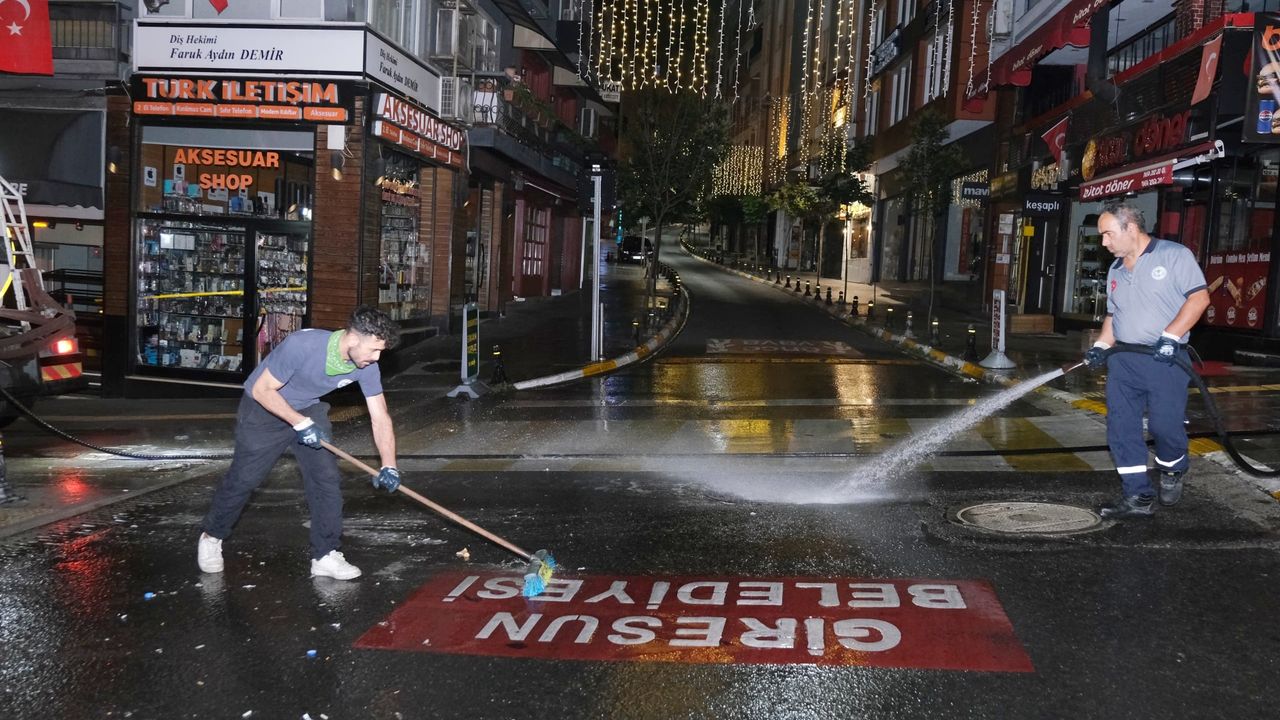 Giresun Gazi Caddesi tertemiz oldu görseli