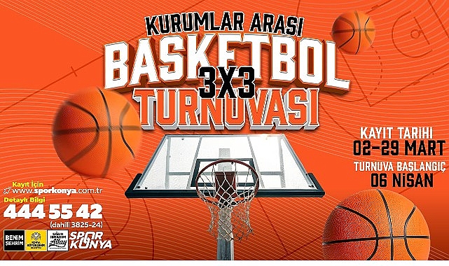 Konya Büyükşehir Kurumlar Arası 3X3 Basketbol Turnuvası Kayıtlar Başladı görseli