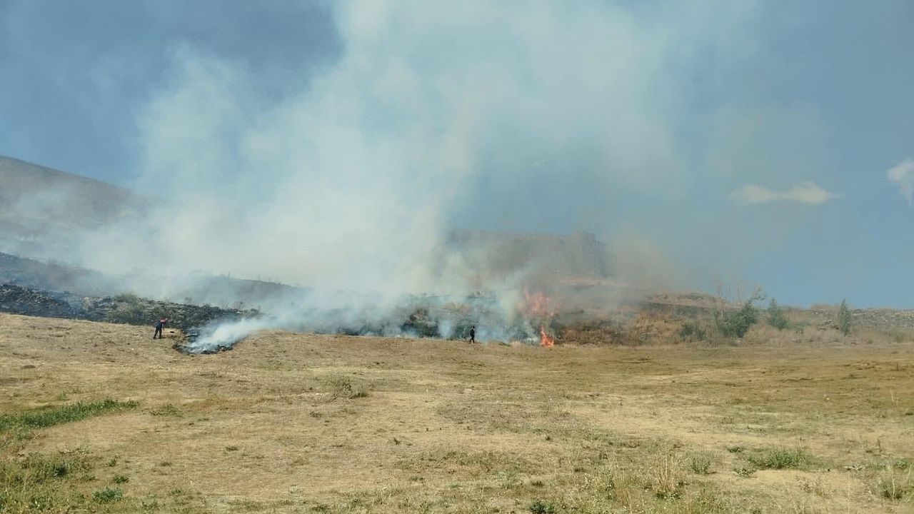Kars Kalesi Eteklerinde Çıkan Anız Yangını Korkuya Neden Oldu görseli