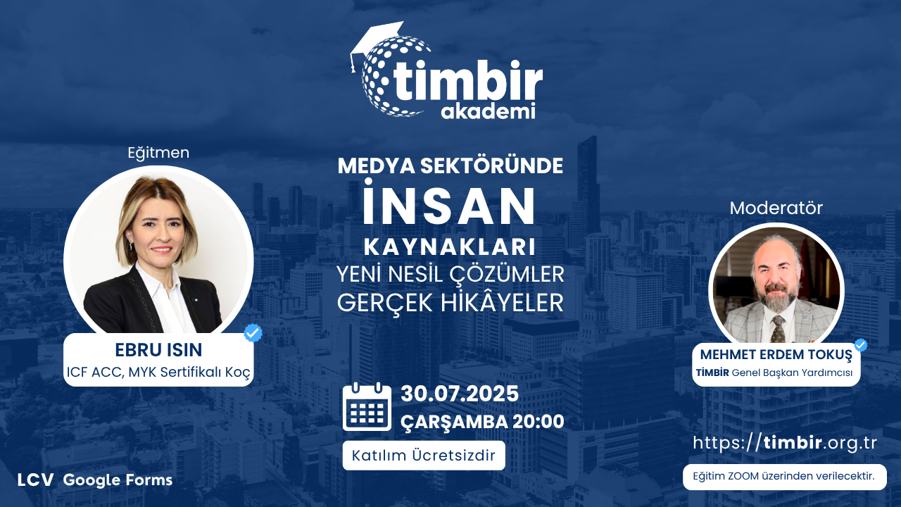 TİMBİR Akademi, ücretsiz eğitimlere devam ediyor: “Basın’da İnsan Kaynakları” eğitimi görseli