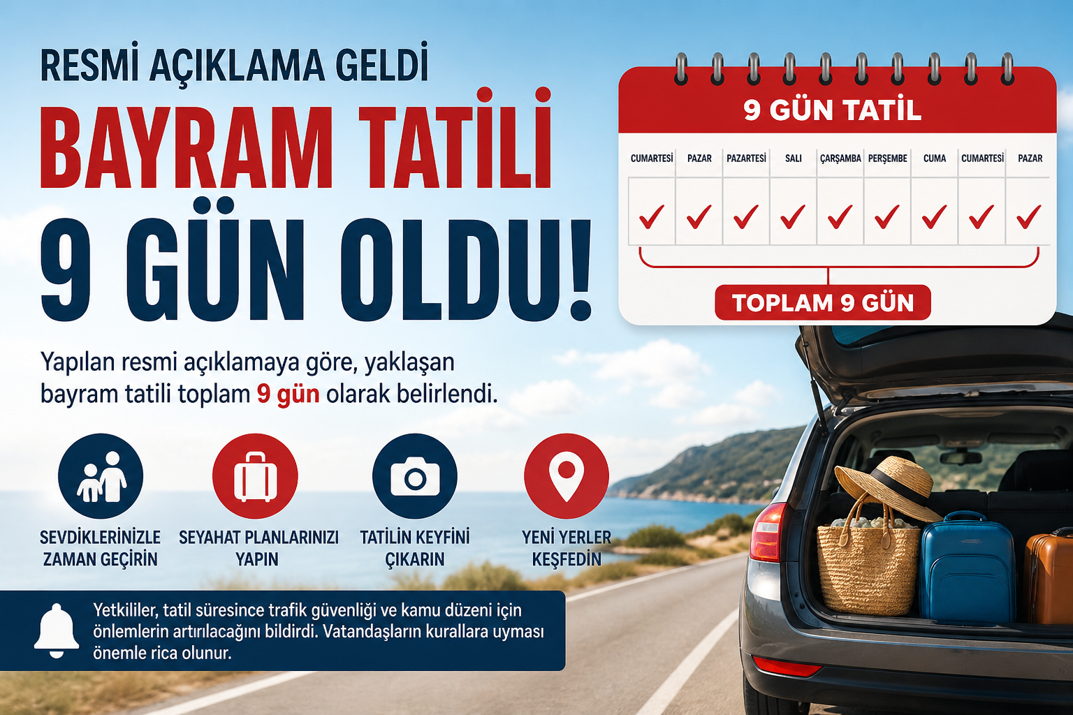 Bayram Tatili 9 Gün Oldu: Resmi Açıklama ve Detaylar görseli