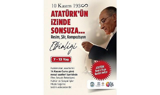 Efes Selçuklu çocuklar Atatürk’ü anlatacak görseli