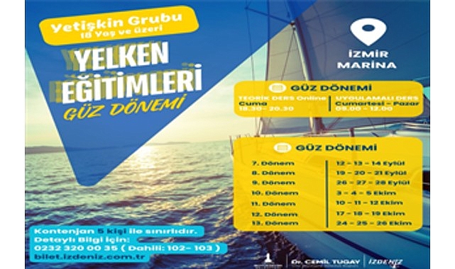 Yetişkin grubu yelken eğitimleri İzmir Marina’da devam ediyor görseli