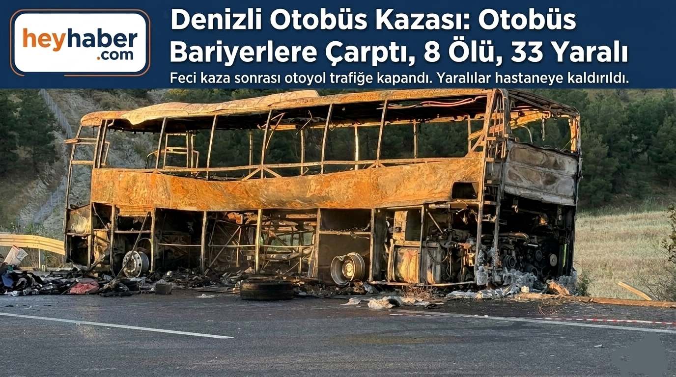 Denizli Otobüs Kazası: Otobüs Bariyerlere Çarptı, 8 Ölü, 33 Yaralı görseli