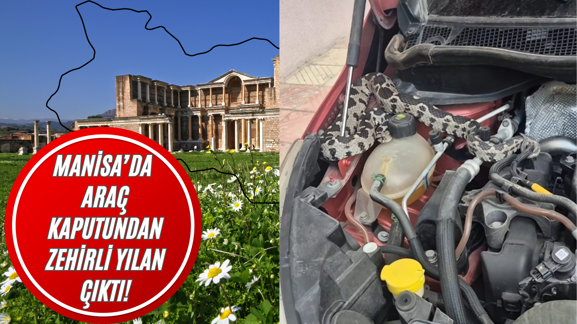 Araç Kaputundan Zehirli Yılan Çıktı! görseli