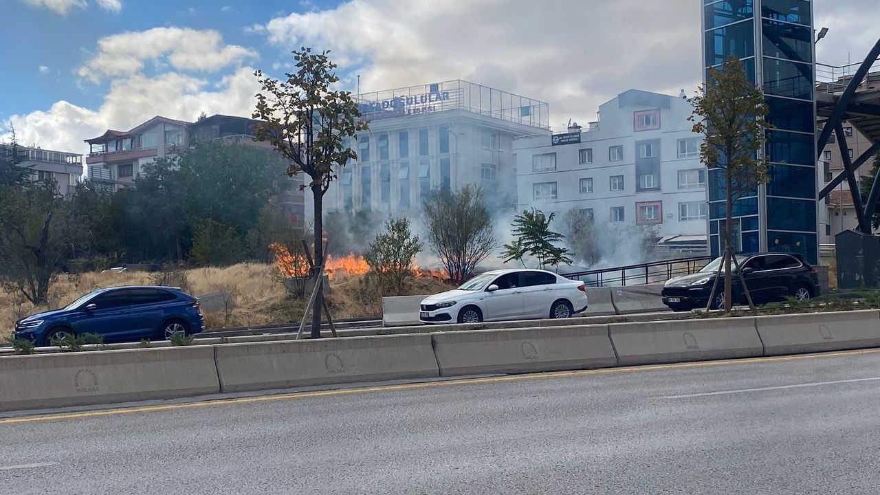 ra’da boş arazide yangın çıktı görseli