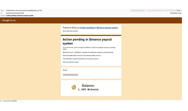 Düşman ‘Form’unda: Kripto dolandırıcıları Google Formlar aracılığıyla kullanıcıları hedef alıyor görseli