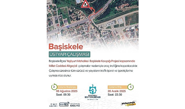 Başiskele Kasap Durağı Altgeçidi geçici olarak trafiğe kapatıldı görseli