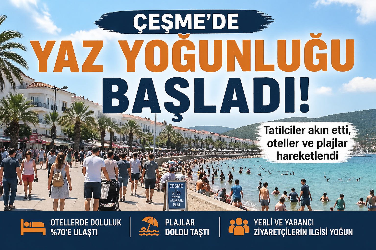 Çeşme’de Yaz Yoğunluğu Başladı: Mayıs’a Sayılı Günler Kala Turist Akını Başladı! görseli