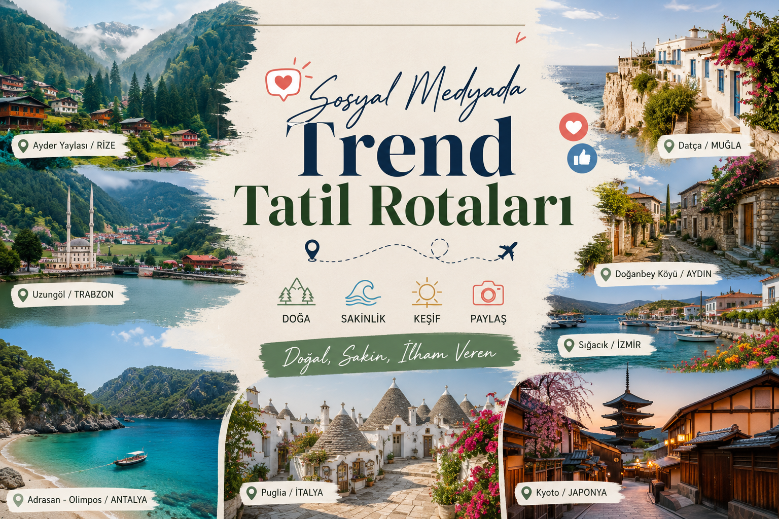 Sosyal Medyada Trend Tatil Rotaları görseli