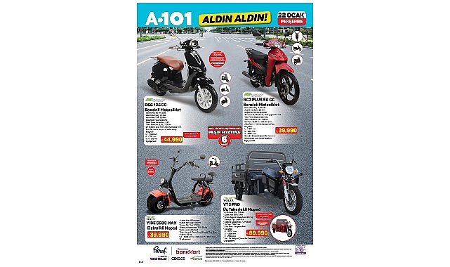 22 Ocak’ta A101’de Motosiklet ve Moped Modelleri Satışa Sunuluyor görseli