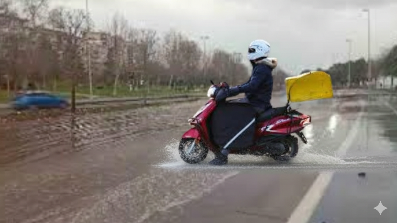 Çanakkale ve Denizli’de olumsuz hava nedeniyle motosiklet ve motokuryelere trafik yasağı görseli