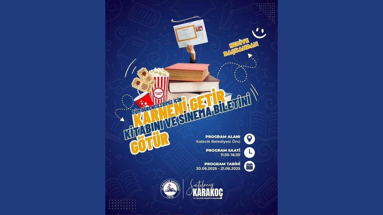 Karneni getir, kitabını ve sinema biletini götür etkinliği Kalecik’te yoğun ilgi gördü görseli