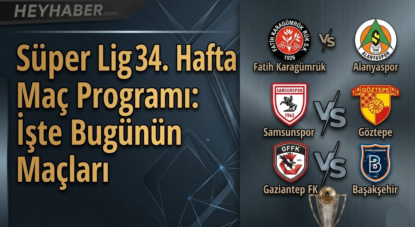 Süper Lig 34. Hafta Maç Programı: İşte Bugünün Maçları görseli