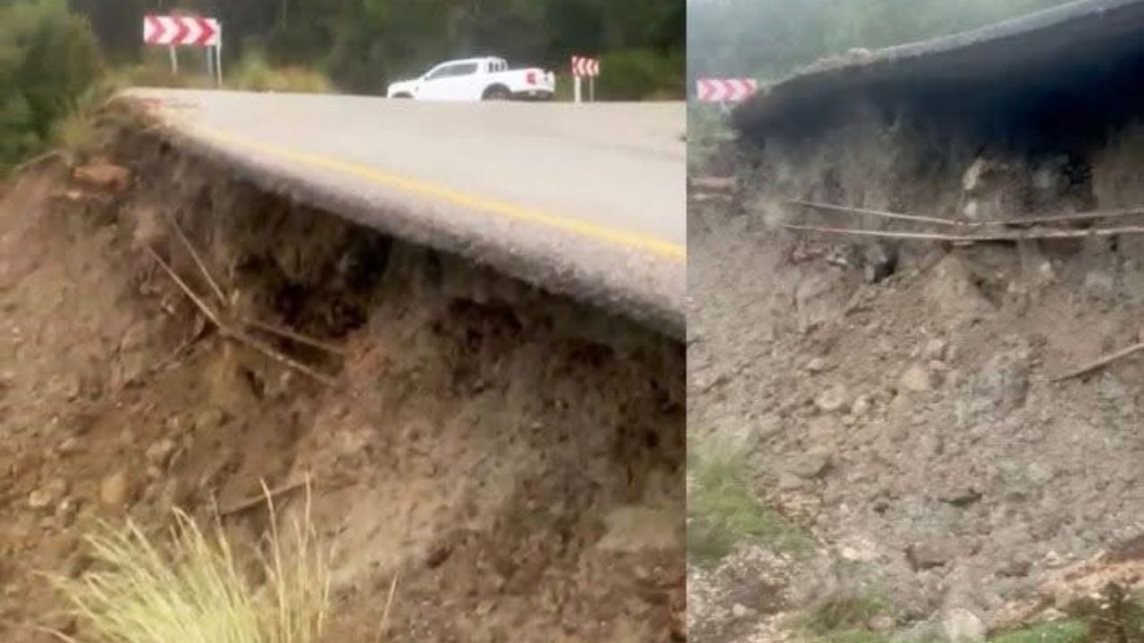 Çıralı’da heyelan: Yol tek şeride düştü, elektrikler kesildi görseli