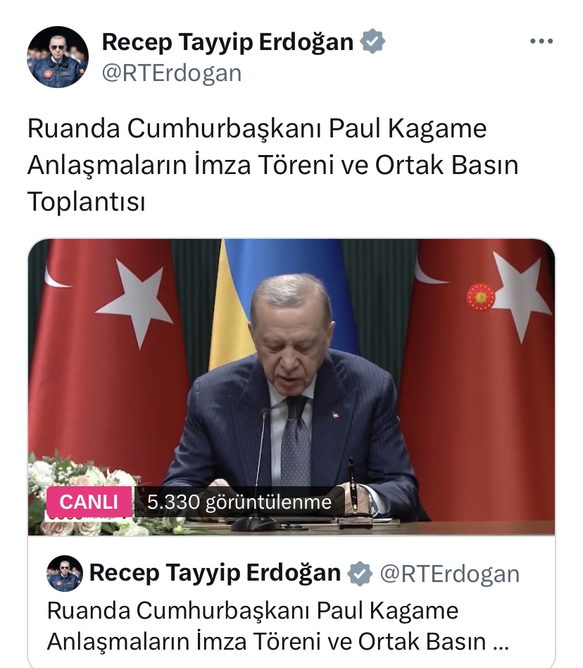 Ruanda Cumhurbaşkanı Paul Kagame Anlaşmaların İmza Töreni ve Ortak Basın Toplantısı görseli
