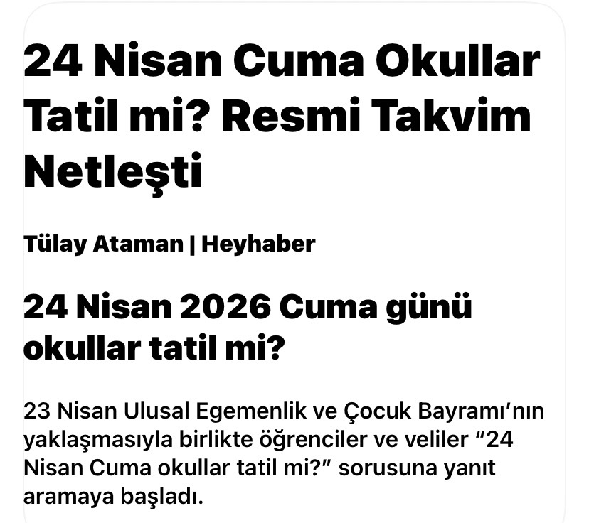 24 Nisan Cuma Okullar Tatil mi? Resmi Takvim Netleşti görseli