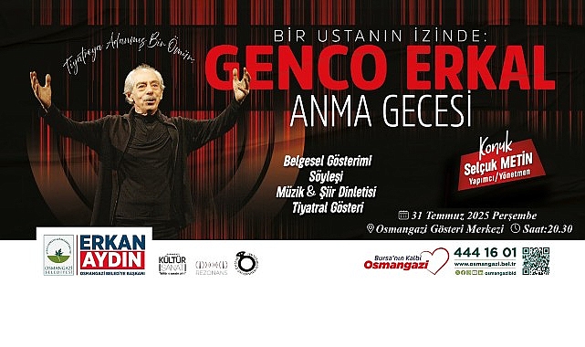 Usta sanatçı Genco Erkal Osmangazi’de anılacak görseli