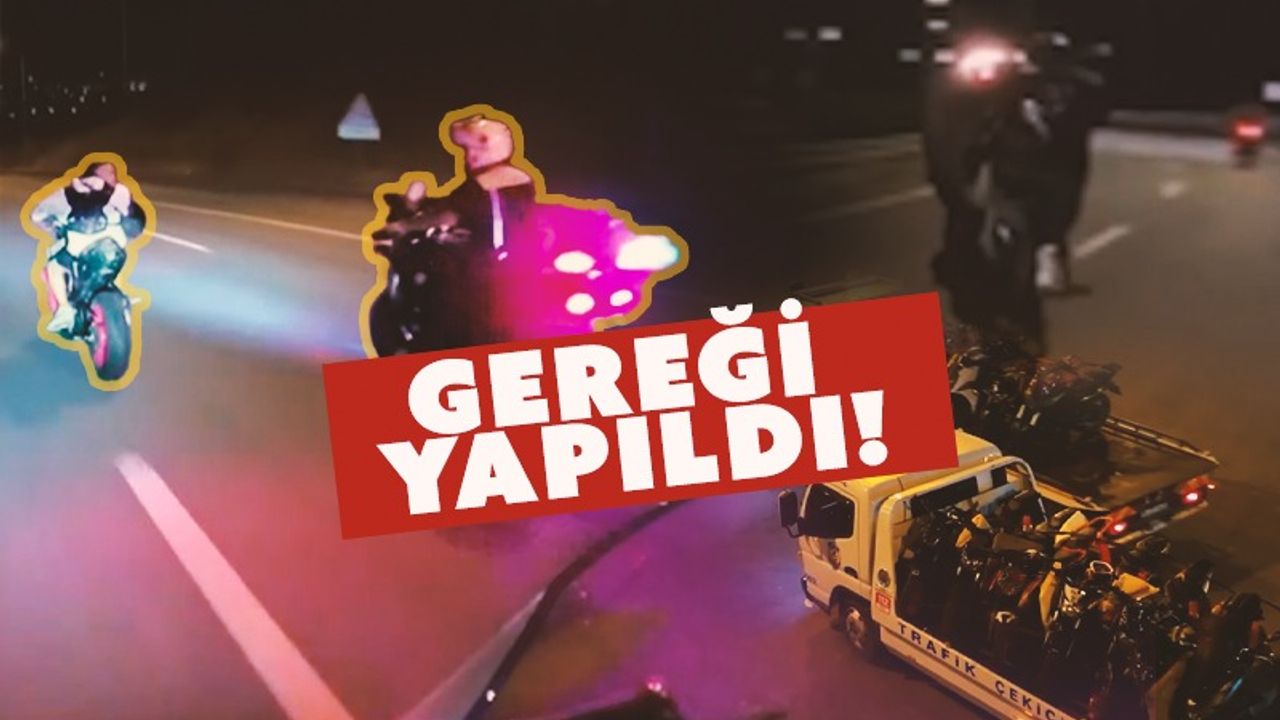 Trafiği Tehlikeye Atan 17 Motosiklet Sürücüsü görseli