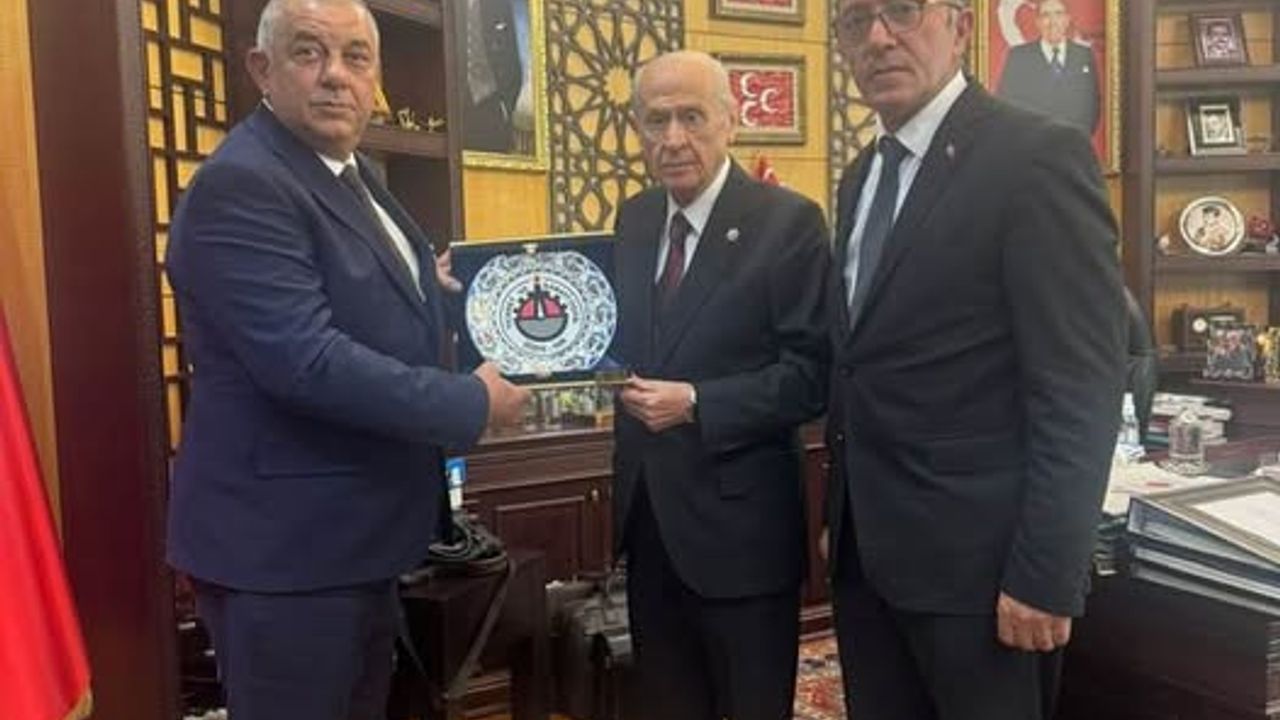 Düzce TSO Başkanı ile MHP İl Başkanı Bahçeli ile görüştü görseli