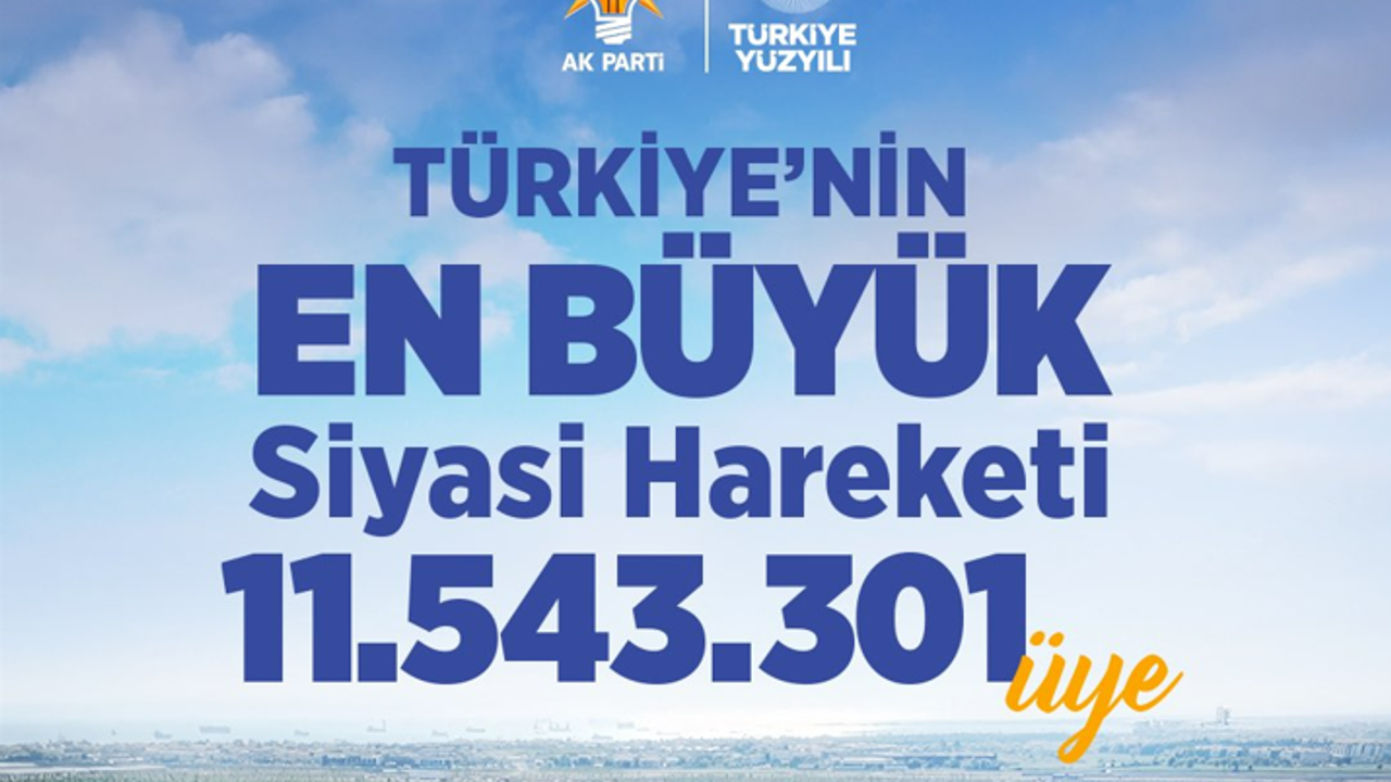 AK Parti’nin üye sayısı 11,5 milyonu aştı görseli
