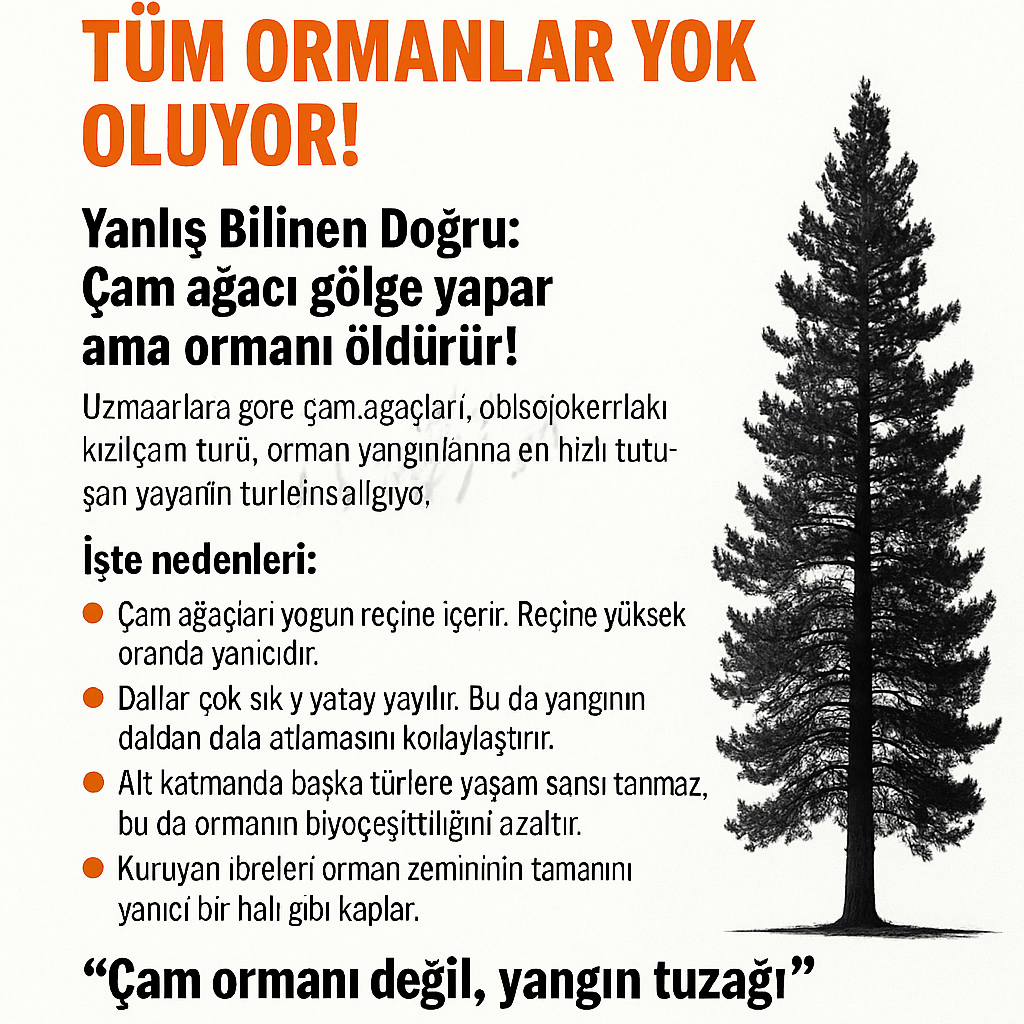 Çam ağaçları yangınlarda güvenli değil! görseli