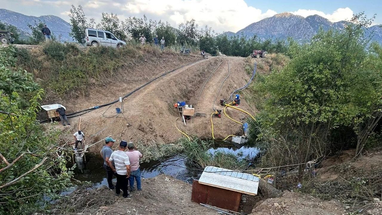 Boğazova’da sulama krizi son çare arıtma suyu oldu görseli