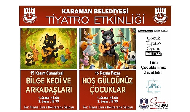 Karaman Belediyesi’nden Çocuklara Ücretsiz Tiyatro görseli