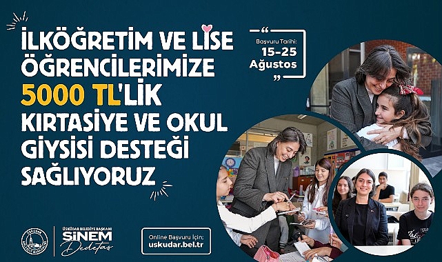 Üsküdar Belediyesi’nden öğrencilere 5 bin lira destek görseli