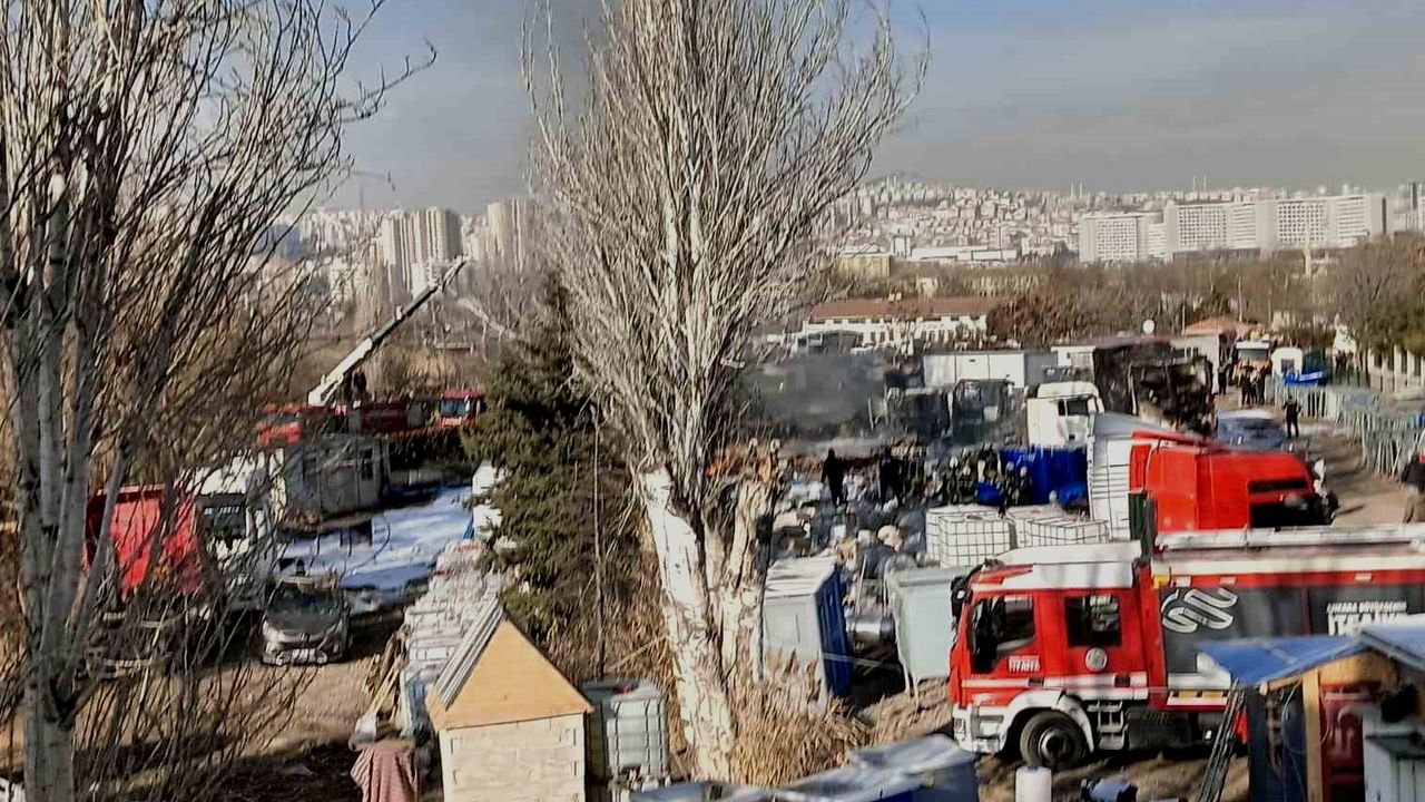 ra Emniyet Yenimahalle yediemin otoparkında yangın çıktı görseli