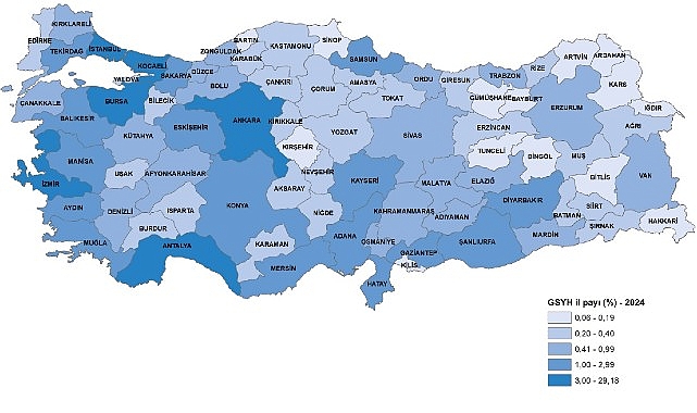 İl Bazında Gayrisafi Yurt İçi Hasıla, 2024 görseli