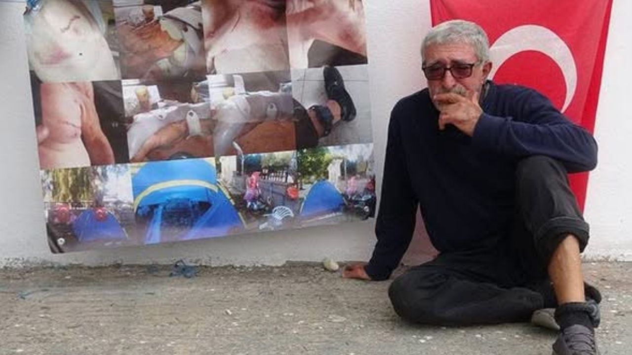“Ayakta kalmak için mücadele: Kelepçeli çadırda yaşam savaşı” görseli