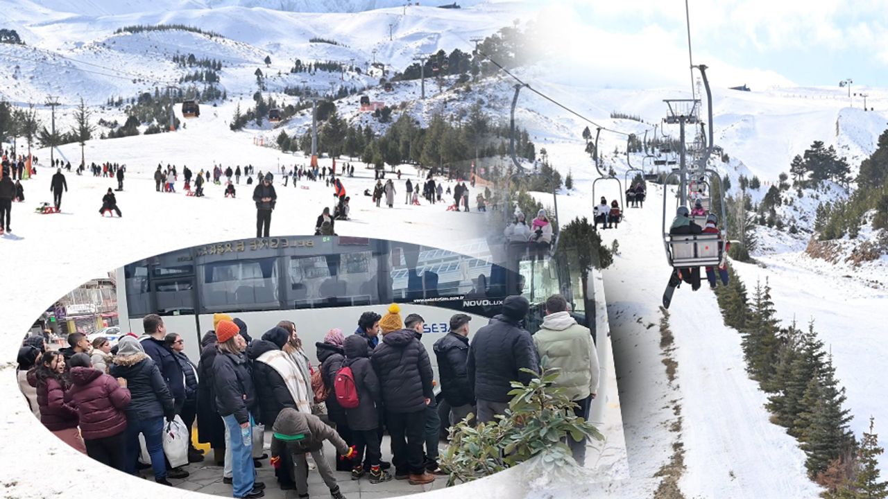 Ücretsiz seferlerle Davraz’a gittiler, karın keyfini çıkardılar görseli