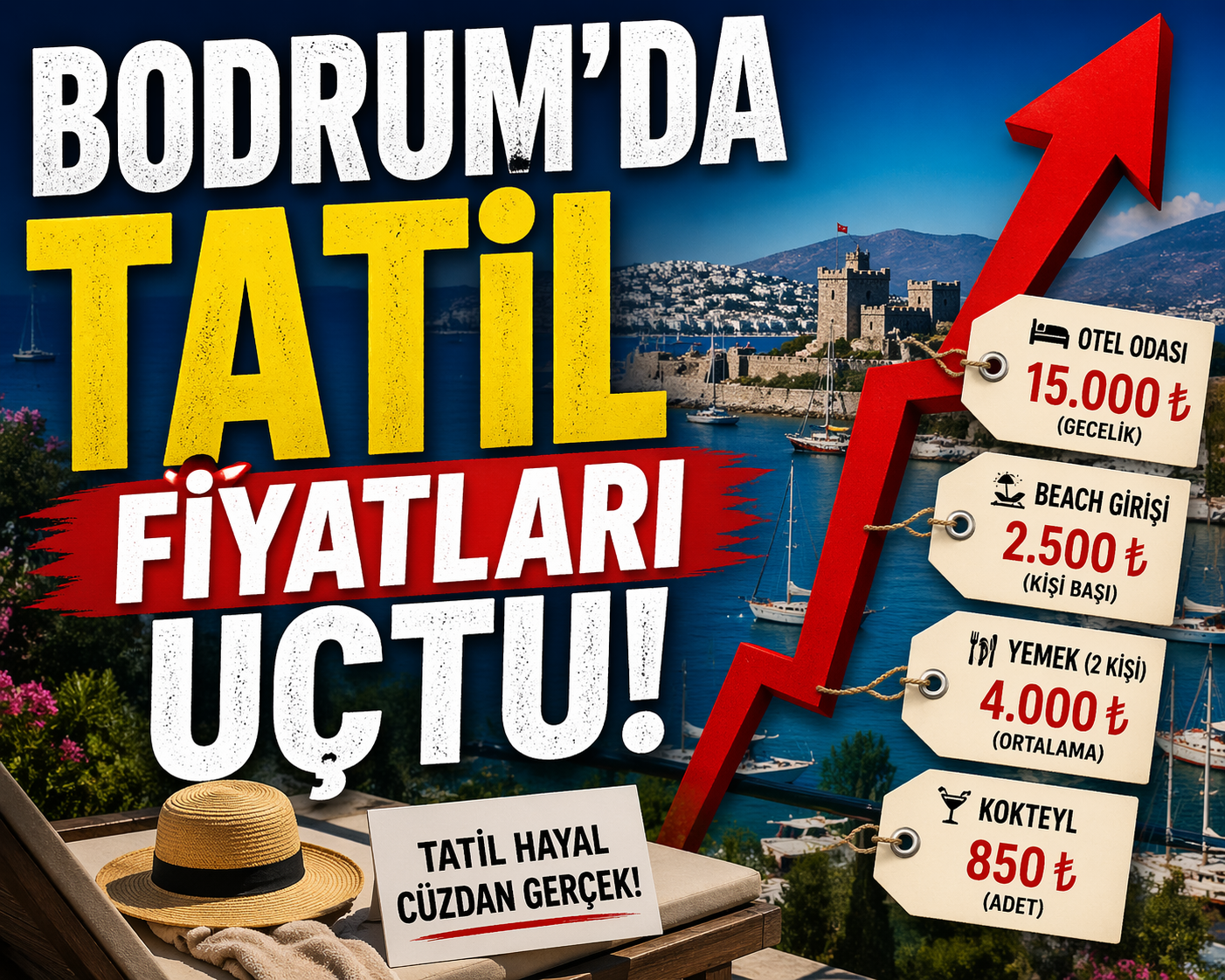 Bodrum’da Tatil Fiyatları Uçtu: Bir gece kalmak bile lüks oldu! görseli
