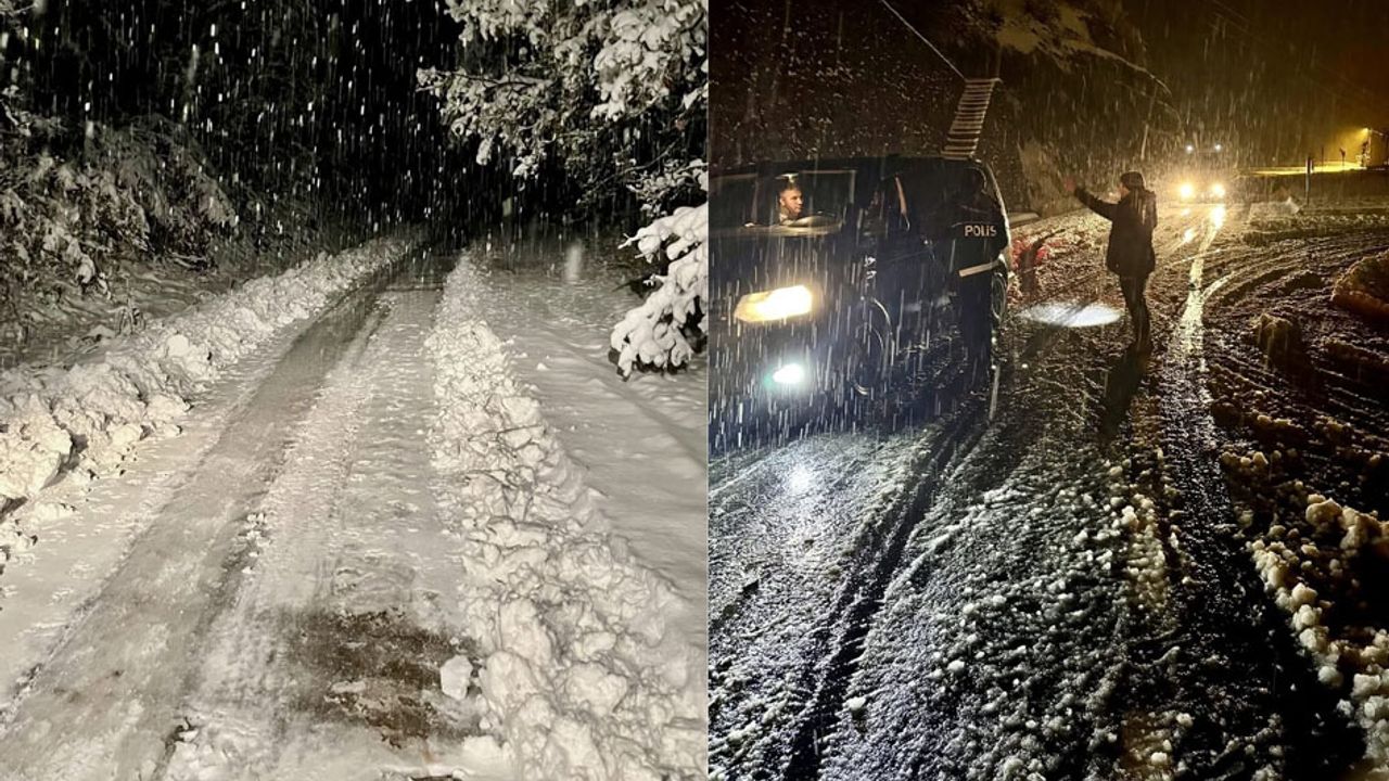 Yoğun kar yağışı Ordu-Sivas kara yolunu kapattı görseli