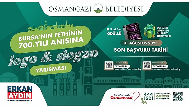Osmangazi Belediyesi’nden fethin 700’üncü yılına özel logo ve slogan yarışması görseli