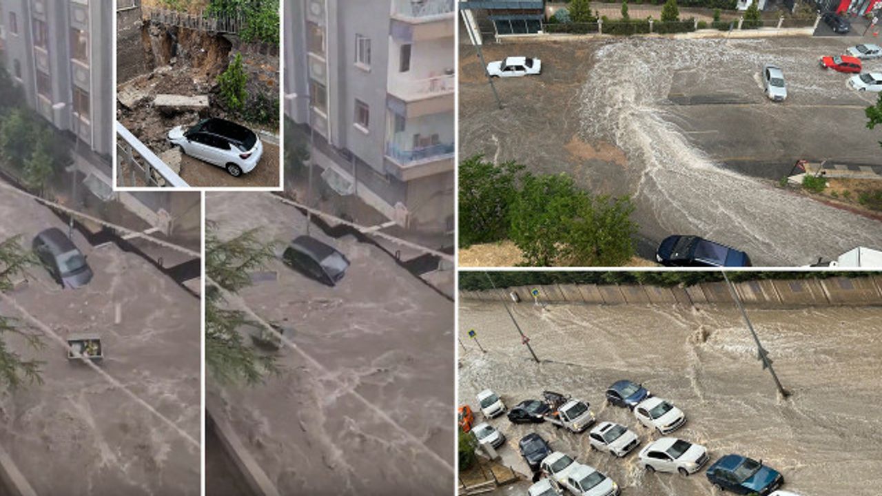 ra'da sağanak sele dönüştü: Alt geçitleri sel bastı, çatılar uçtu görseli